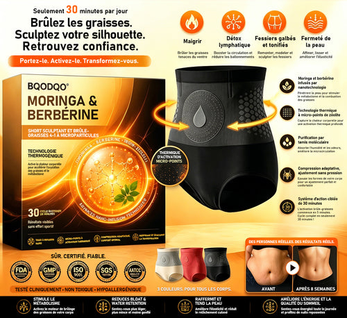 🇫🇷 Boutique officielle de la marque | ✅ BQODQO® 2026 💡 Short sculptant et brûle-graisse 4-en-1 aux microparticules (Moringa & Berbérine)