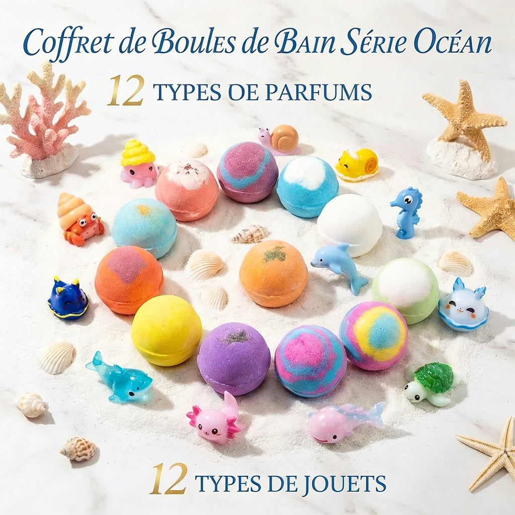 🇫🇷𝐑𝐄𝐁𝐘𝐈𝐏𝐎® Coffret de Bombes de Bain Éducatives — 7 Designs Thématiques pour Stimuler la Curiosité et l’Imagination des Enfants