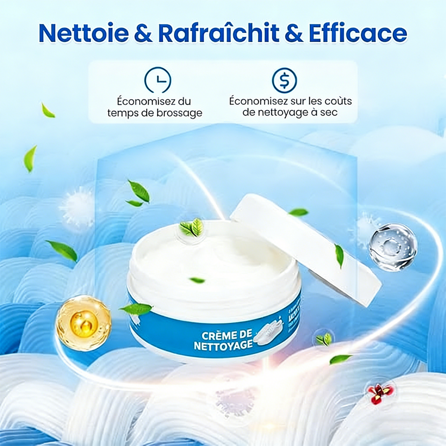🇫🇷Pâte de nettoyage multifonctionnelle pour chaussures blanches HEATWOLF® (éponge intégrée) – Formule sans rinçage✨✨