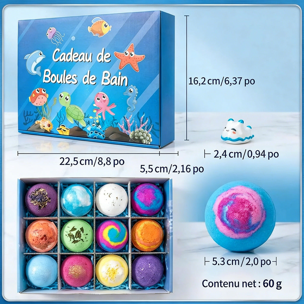🇫🇷𝐑𝐄𝐁𝐘𝐈𝐏𝐎® Coffret de Bombes de Bain Éducatives — 7 Designs Thématiques pour Stimuler la Curiosité et l’Imagination des Enfants