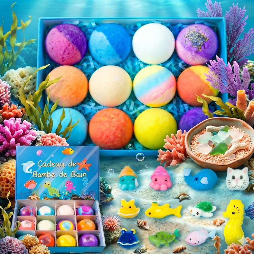 🇫🇷𝐑𝐄𝐁𝐘𝐈𝐏𝐎® Coffret de Bombes de Bain Éducatives — 7 Designs Thématiques pour Stimuler la Curiosité et l’Imagination des Enfants