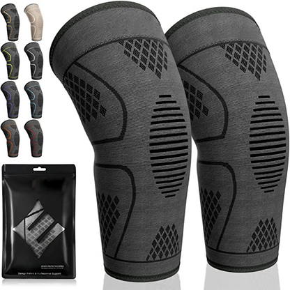 Lot de 2 genouillères de compression pour douleurs au genou, course, entraînement, gym, randonnée, arthrite, ACL, PCL, soulagement des douleurs articulaires, déchirure du ménisque, récupération après blessure, sport