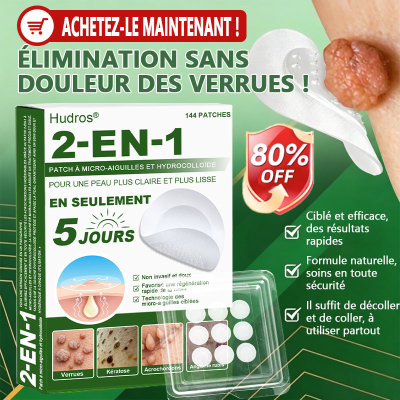 👉80% DE RÉDUCTION 🔥Hudros® Patch 2-en-1 à Micro-Aiguilles & Hydrocolloïde | Aide à Réduire l’Apparence de l’Acné, des Verrues Plates et des Acrochordons | Patchs Invisibles pour le Visage et le Corps | 144 Pièces 🔥