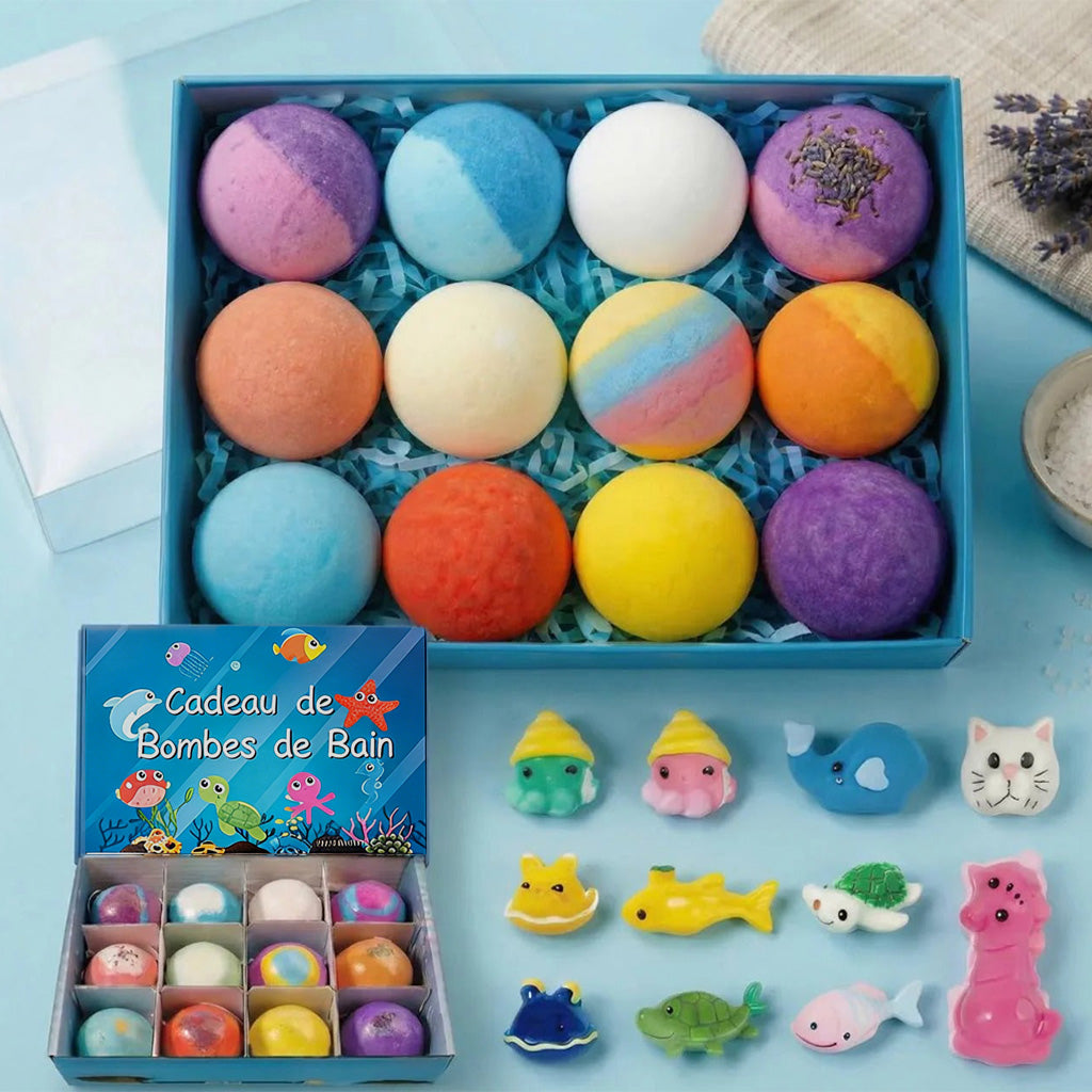 🇫🇷𝐑𝐄𝐁𝐘𝐈𝐏𝐎® Coffret de Bombes de Bain Éducatives — 7 Designs Thématiques pour Stimuler la Curiosité et l’Imagination des Enfants